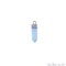 Pencil Point Rectangle Pendant, Silver Electroplated Single Bail 24x6mm, Gemstone Connector Charm, GemMartUSA (50790)